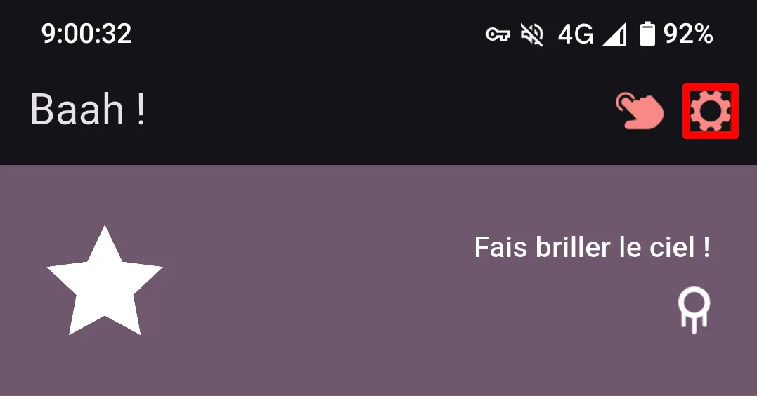 Icône des paramètres