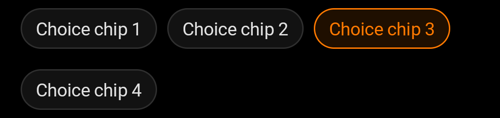 Dark outlined choice chips
