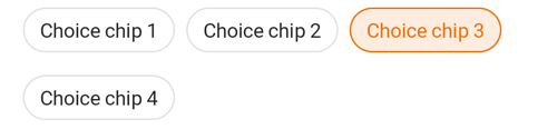 Light outlined choice chips