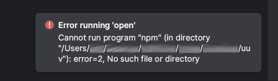 Le programme npm ne peut pas être lancé
